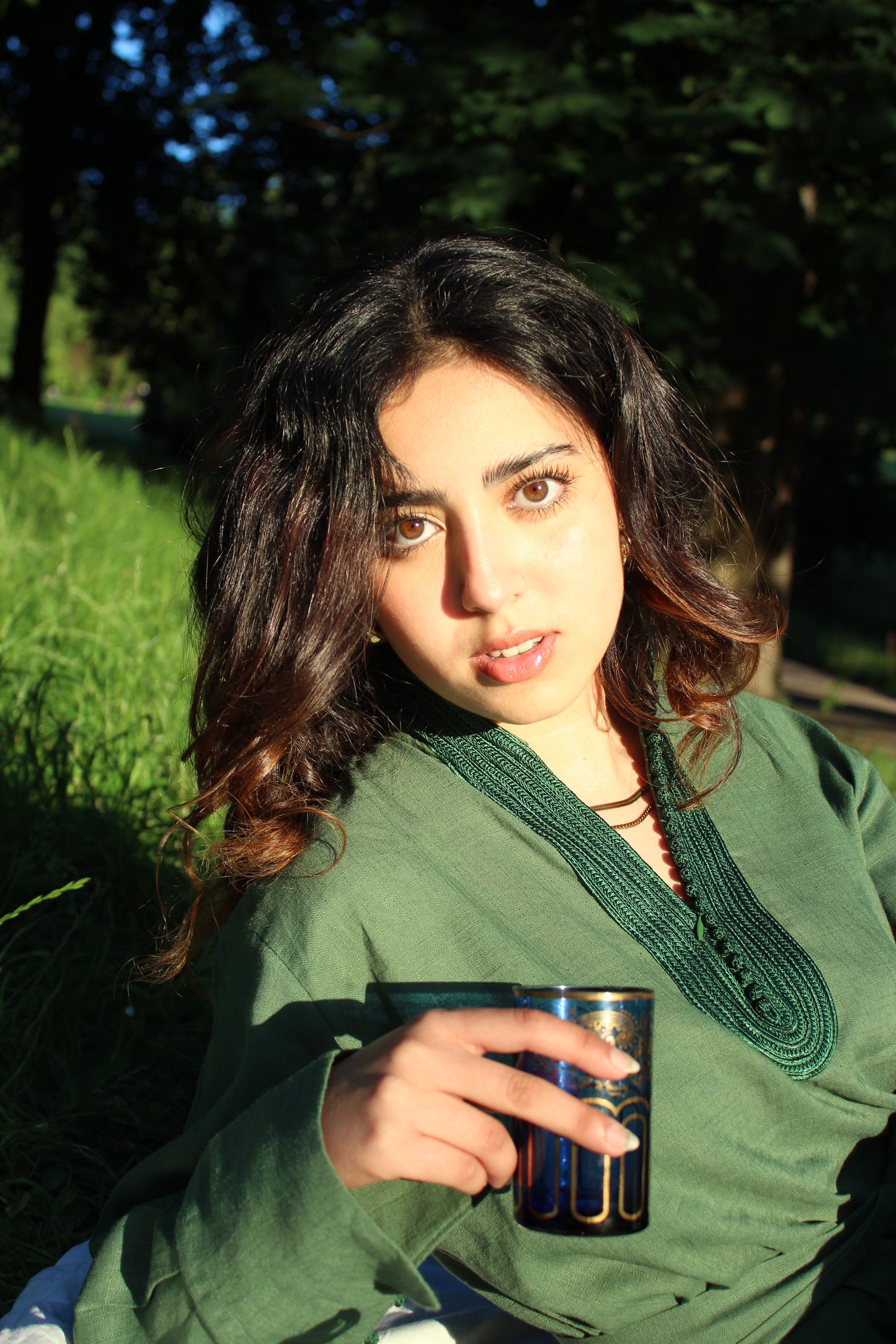 DERYA vert set en lin