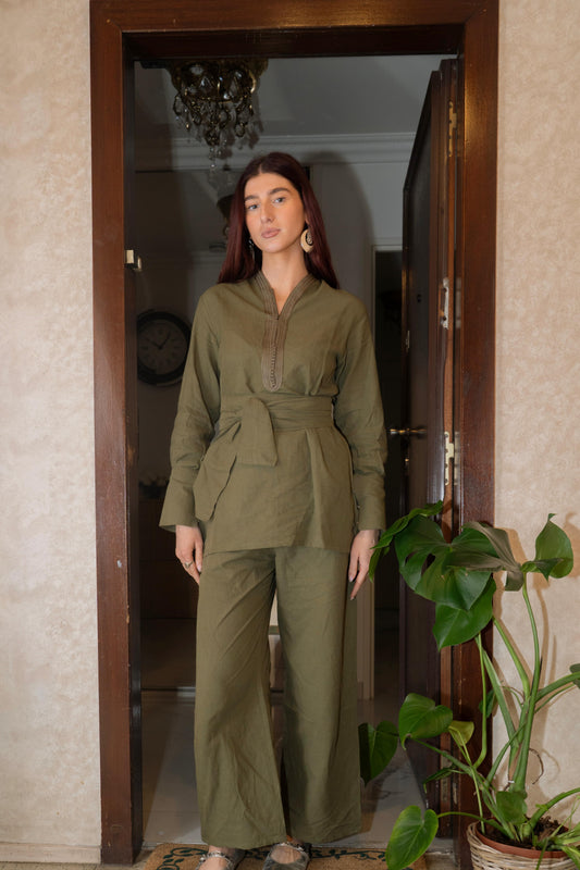 DERYA vert set en lin